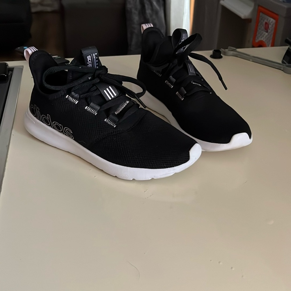 adidas cloudfoam size 7 black and pink
